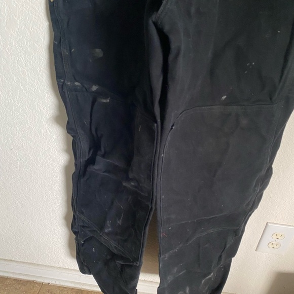 ASO DRUSKI Carhartt Black Duck Bib Thrashed Paint Splatter Canvas Overalls 42x34 - Picture 13 of 16